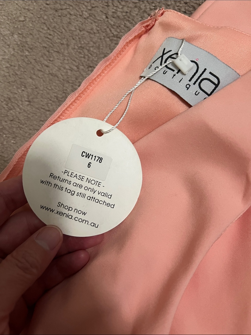 Xenia boutique peach cutout deep v bodycon mini dress. - Picture 7 of 7
